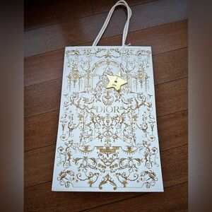 Dior White and Gold Ornate Bag